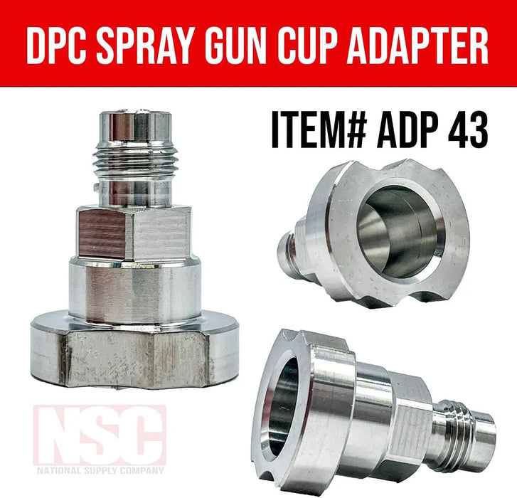 Spray Gun Paint System Adapter (43) 16139 (Aftermarket) Compatible with PPS 1.0 System Only and the Disposable Spray Gun Cup Liners and Lid System National Supply Company