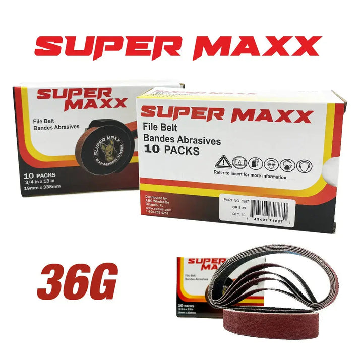 Super Maxx Expander Wheel Kit / Sanding Belts 36G, 50G, 60G, 80G,120G National Supply Company