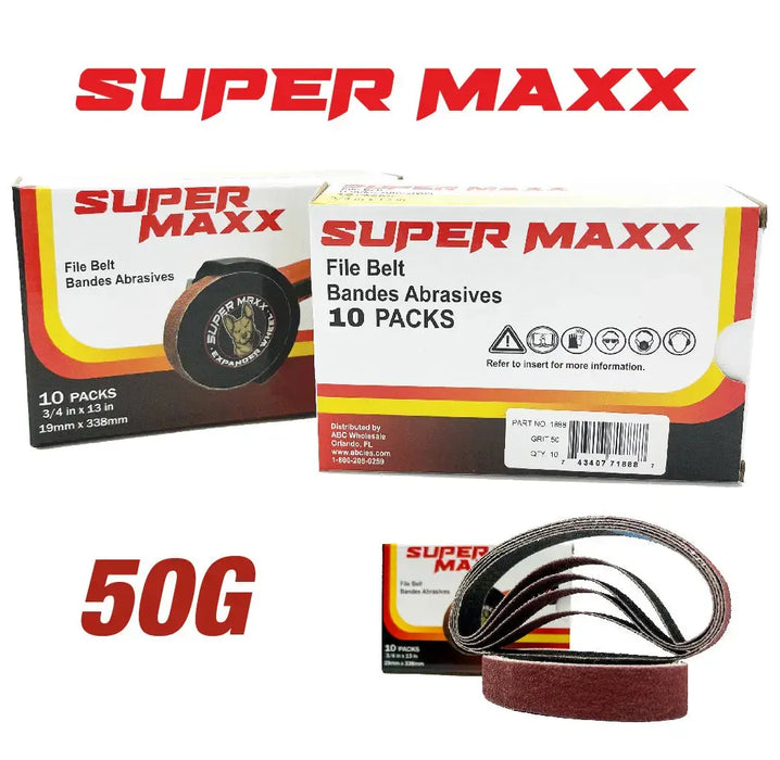 Super Maxx Expander Wheel Kit / Sanding Belts 36G, 50G, 60G, 80G,120G National Supply Company