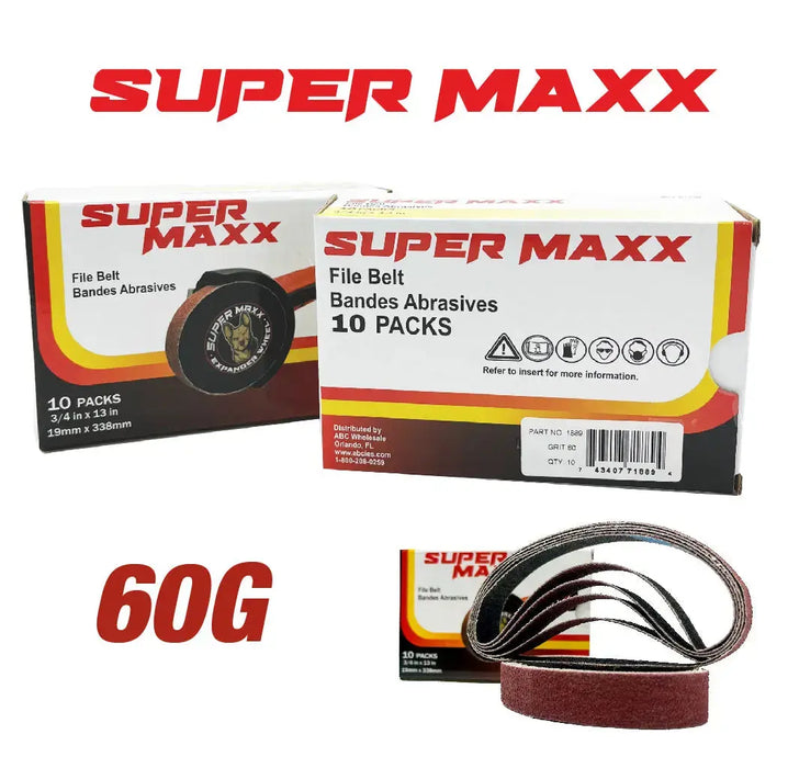 Super Maxx Expander Wheel Kit / Sanding Belts 36G, 50G, 60G, 80G,120G National Supply Company