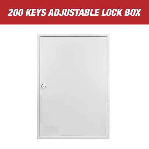 Key Box Wall Mount 200 Position Metal Valet Key Cabinet Lock Box w/ Tags - National Supply Company