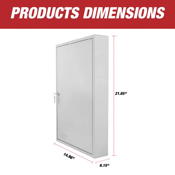 Key Box Wall Mount 200 Position Metal Valet Key Cabinet Lock Box w/ Tags - National Supply Company