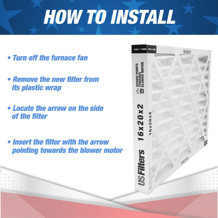 USFilters Air Filter 16 x 20 x 2 MERV 11 - For Residential and Commercial HVAC Systems, Micro Allergen Defense Filters (Actual Size: 15.8 x 19.8 x 1.8 Inches) - National Supply Company