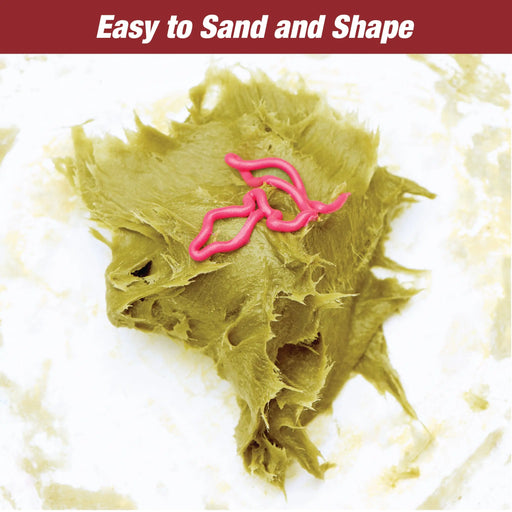 Ultra Fiber Sandable Fiberglass Filler - Bridges Holes, Water Resistant, Lightweight - Ideal for Fiberglass, Steel, Plastics, Base Color of Yellow-Green - National Supply Company