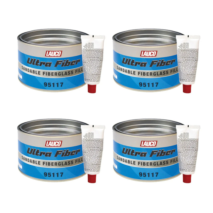 Ultra Fiber Sandable Fiberglass Filler - Bridges Holes, Water Resistant, Lightweight - Ideal for Fiberglass, Steel, Plastics, Base Color of Yellow-Green - National Supply Company