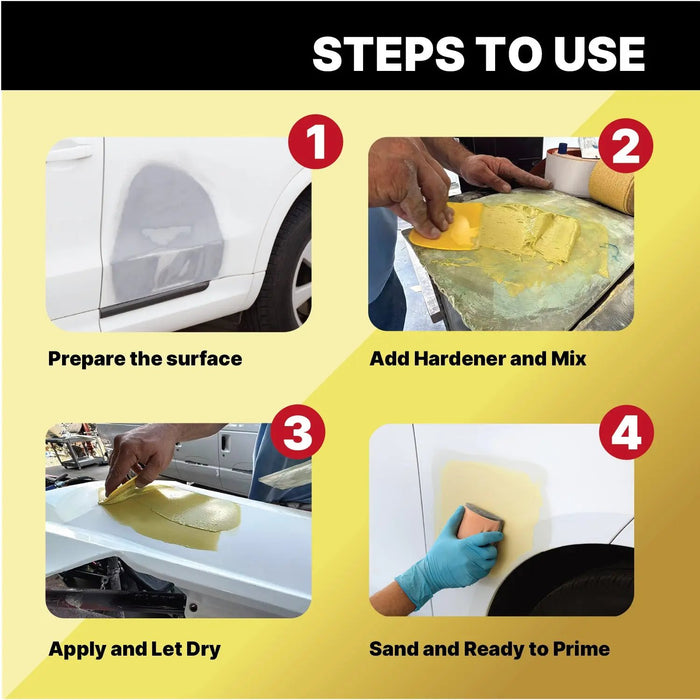 Ultra Gold Lightweight Body Filler – Premium Auto Dent & Scratch Repair Putty – Ultra-Smooth Finish, Easy-Sand, Pinhole Resistant – Strong Adhesion to Metal & Fiberglass (Ultra Gold, 6 Liters) LAUCO