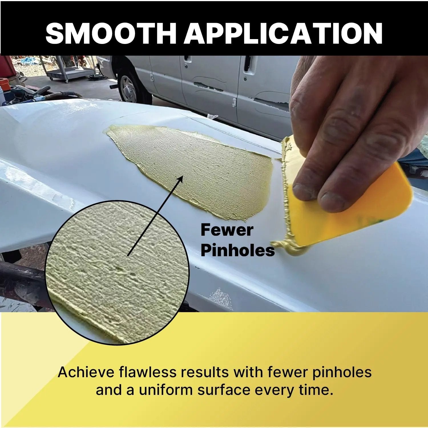 Ultra Gold Lightweight Body Filler – Premium Auto Dent & Scratch Repair Putty – Ultra-Smooth Finish, Easy-Sand, Pinhole Resistant – Strong Adhesion to Metal & Fiberglass (Ultra Gold, 6 Liters) LAUCO