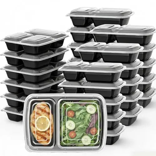 Uni-Pak Meal Prep Containers Reusable with Lids, Sturdy Leakproof & Food Safe, Microwave, Freezer, Dishwasher Safe Prep Containers, To Go Take Out Plastic Food Storage Uni-Pak