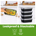 Uni-Pak Meal Prep Containers Reusable with Lids, Sturdy Leakproof & Food Safe, Microwave, Freezer, Dishwasher Safe Prep Containers, To Go Take Out Plastic Food Storage Uni-Pak