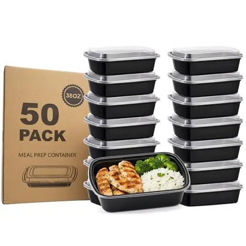 Uni-Pak Meal Prep Containers Reusable with Lids, Sturdy Leakproof & Food Safe, Microwave, Freezer, Dishwasher Safe Prep Containers, To Go Take Out Plastic Food Storage Uni-Pak