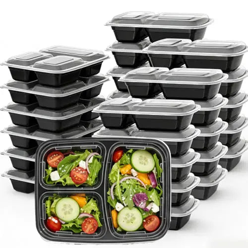 Uni-Pak Meal Prep Containers Reusable with Lids, Sturdy Leakproof & Food Safe, Microwave, Freezer, Dishwasher Safe Prep Containers, To Go Take Out Plastic Food Storage Uni-Pak