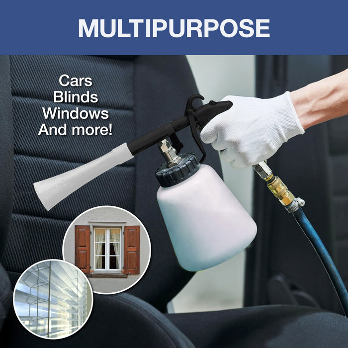 High Pressure Car Cleaning Tornado Air Gun Kit with 1L Foam Bottle, 2 Set Nozzle Sprayer Connector for Car Detailing - 26514