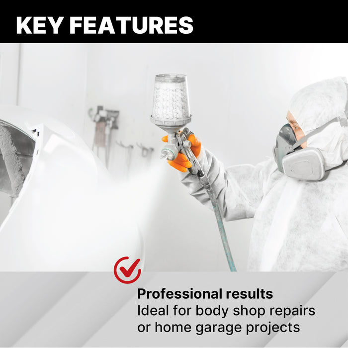 LAUCO 1K Basecoat Frosted White – White Automotive Paint – Factory Color Match – 1 Gallon – Spray Gun Ready – Mixing Ratio 1:1 – Car Repaint Base Coat