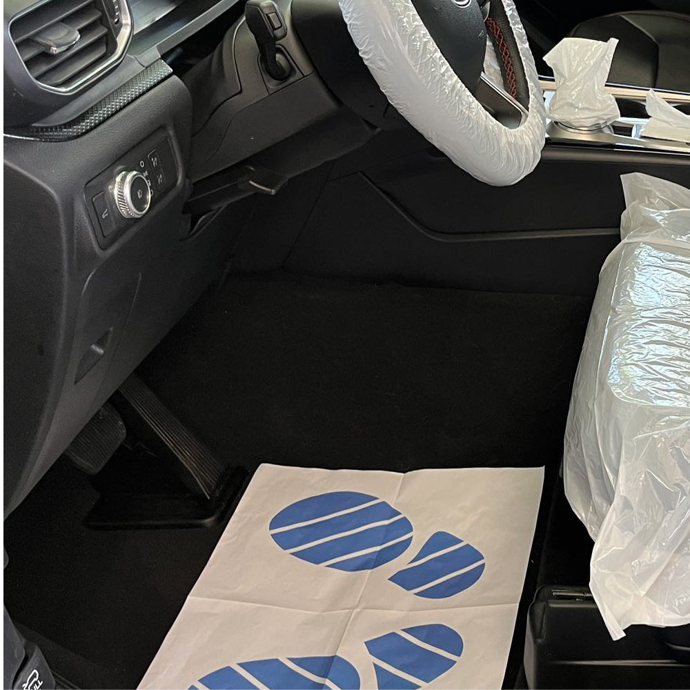 Automotive mobile stand seat cover & floor mat dispenser cart ideal for tyre bays, service bays, garages, bodyshops and car dealers