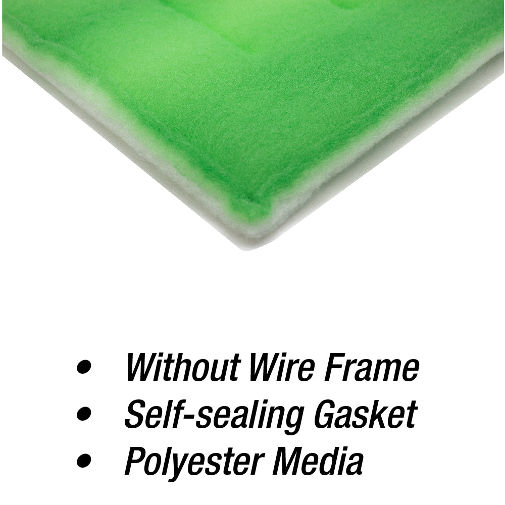 Paint Spray booth Green Intake Polyester media Filter Panel (without Wire), 20-inch x 20-inch (20 Pack)