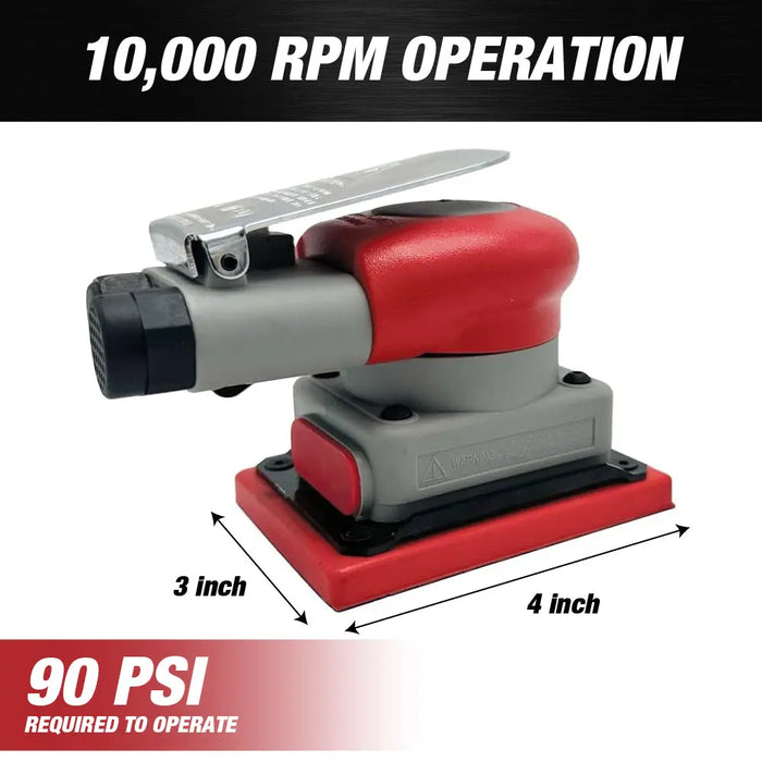 MAXX PROSS Square Pneumatic/ PSA / Vinyl sanding machine 3’ x 4’ / 75 x 100mm/ orbital sander, vibration sanding machine for Car Waxing, Auto Body Work, Wood working, Car Polisher - National Supply Company