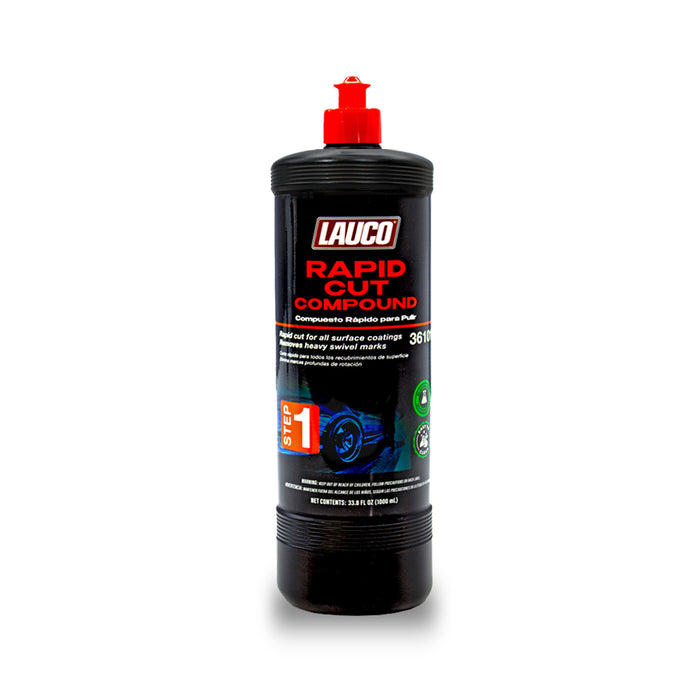 LAUCO Step 1 – Rapid Cutting Compound [36101] – Fast Sanding Mark Removal for All Surface Coatings – Automotive Grade, High-Cut, Silicone-Free