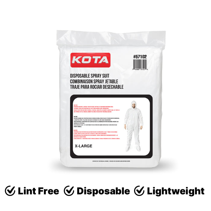 KOTA Disposable Coverall Suit - Hooded coverall, Elastic Waist & Wrist - Spray Painting