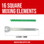 Plastic Green Static Mixing Nozzles for Silicone Adhesive, Mixing Nozzle for Sealants (1:1 & 2:1 Ratios)