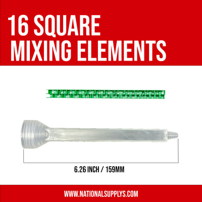 Plastic Green Static Mixing Nozzles for Silicone Adhesive, Mixing Nozzle for Sealants (1:1 & 2:1 Ratios)