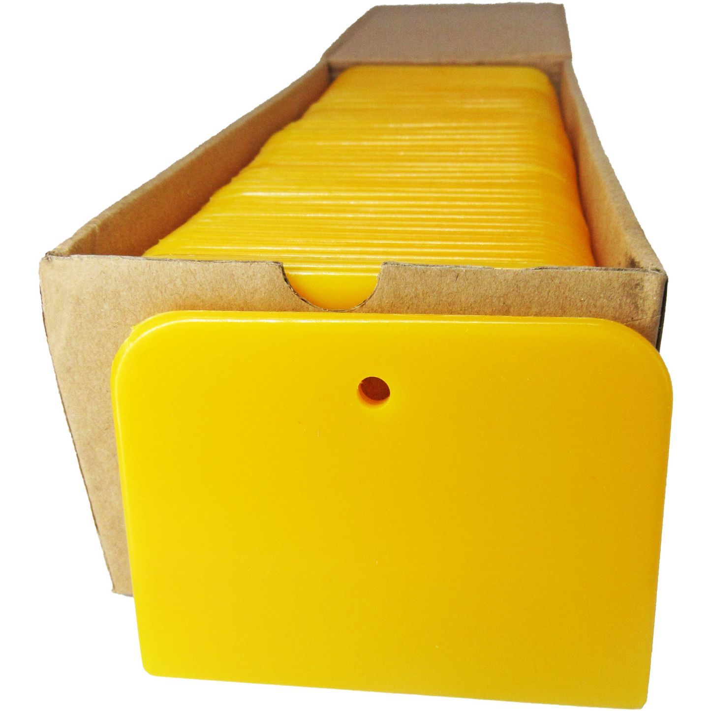 Reusable Plastic Auto Body Filler Yellow Spreaders - Sizes 4"; 5"; 6"