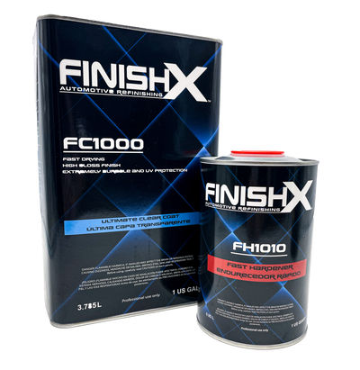 FinishX Automotive Refinishing Ultimate Clear Coat (FC1000 - 1 Gallon) 4:1 Kit with Fast Activator/Hardener (FH1010 - 1 quart)