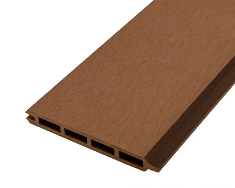 Wood Plastic Composite (WPC) Fencing System - 6ft x 6ft Panel Kit - Easy Installation Fence Panel for Backyard - Privacy Design Fencing Panels  - Color:  Chestnut Brown