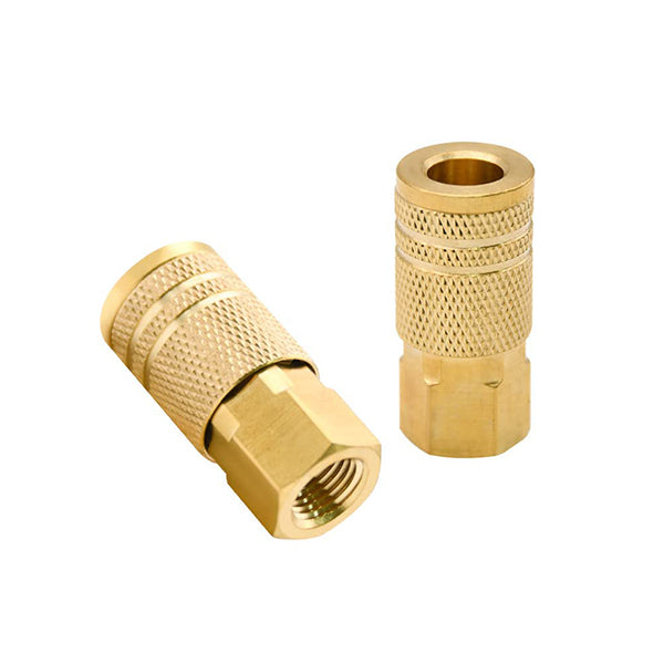 1/4-Inch Brass Female Industrial Quick Connect, Air Hose Fittings, Female Quick Connector Air Coupler - PACK OF 10