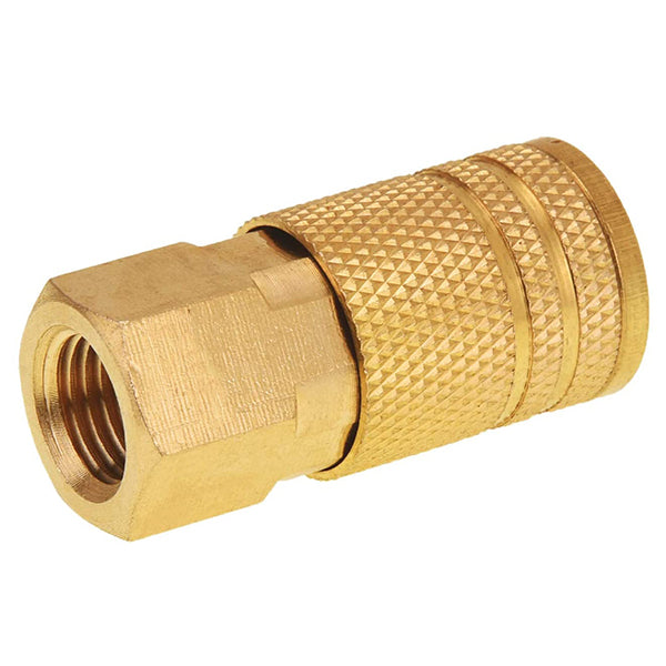 1/4-Inch Brass Female Industrial Quick Connect, Air Hose Fittings, Female Quick Connector Air Coupler - PACK OF 10