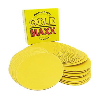 Gold Maxx 6" Hook and Loop Gold Sanding Discs - GRIT 180 - (Box of 50)