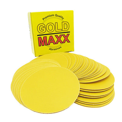 Gold Maxx 6" Hook and Loop Premium Gold Sanding Discs - GRIT 600 - (Box of 50)