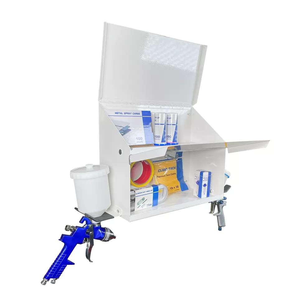 Magnetic Spray Booth Box - Double Compartment Cabinet with Double Spray Paint Gun Holder