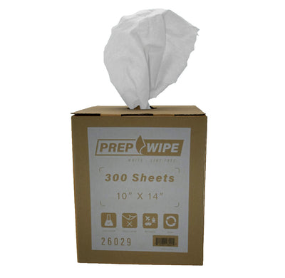 Prep Wipe Lint Free Cleaning Towels Pack of 300 Sheets, 10" x 14" WHITE