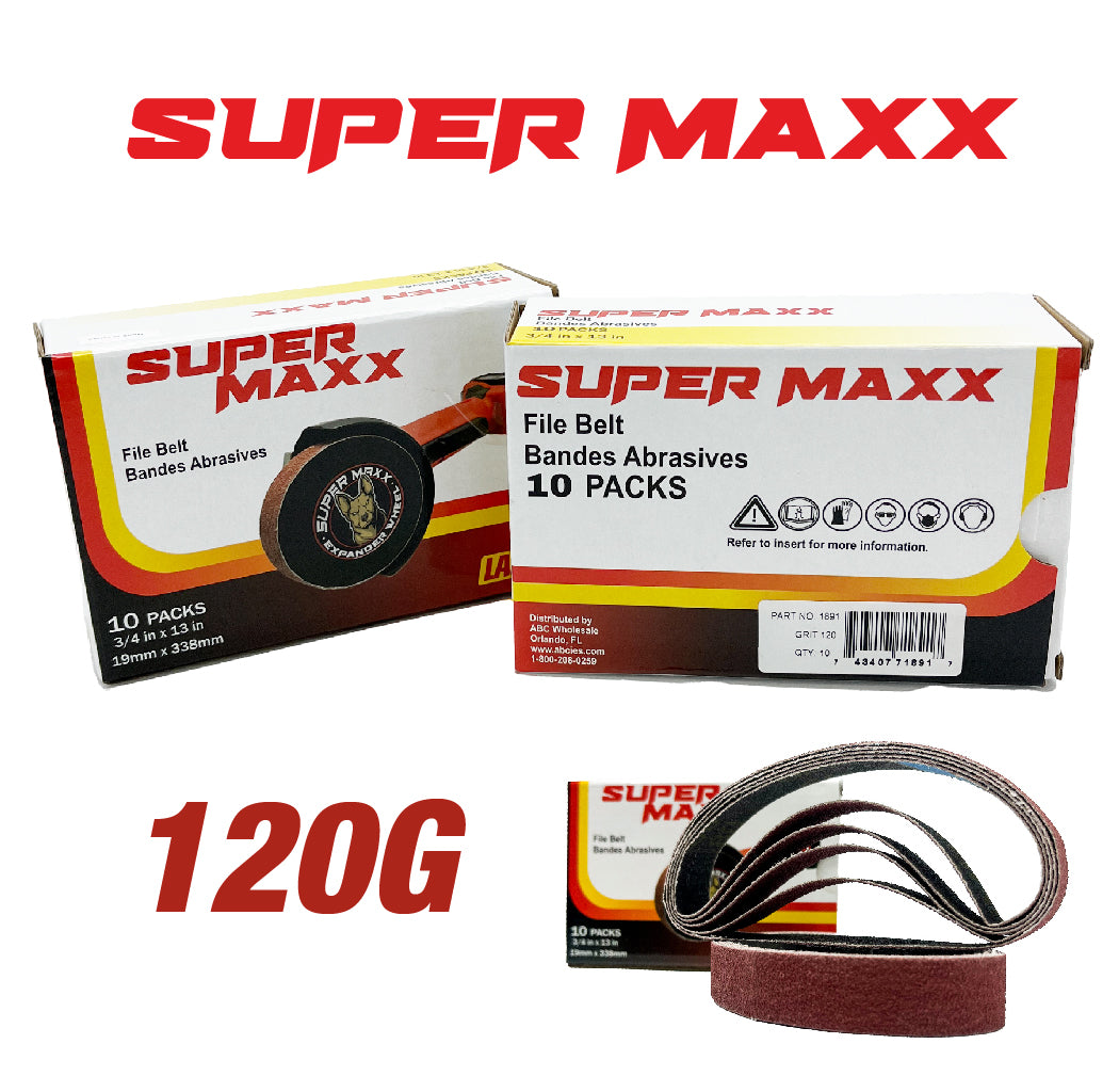 Super Maxx Expander Wheel Kit / Sanding Belts 36G, 50G, 60G, 80G,120G