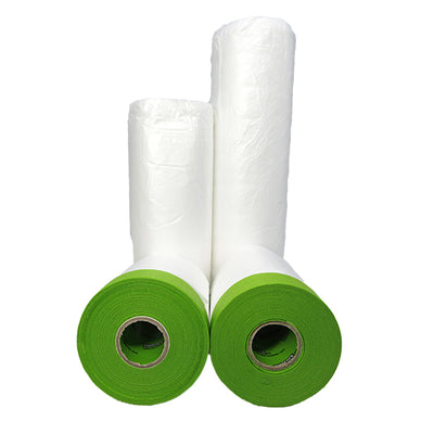 2-Piece Set Tape and Drape, Assorted Masking Film Paper for Automotive Painting Covering